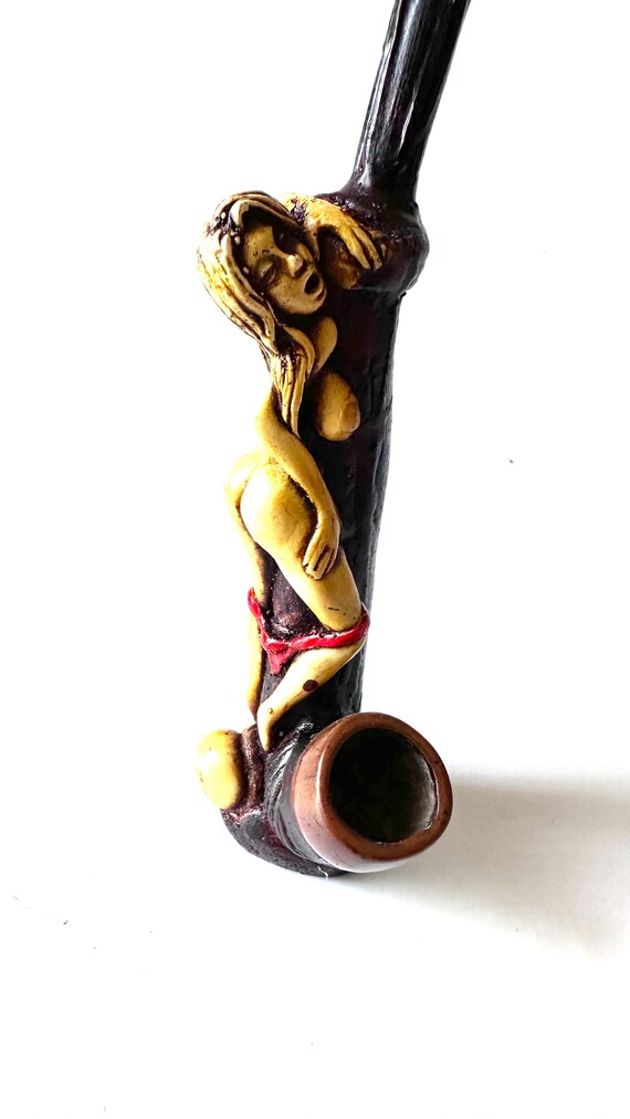 Sexy Girl Tobacco Pipes Smoking Large Pipe Handmade Collectible 7 Inch Tall 