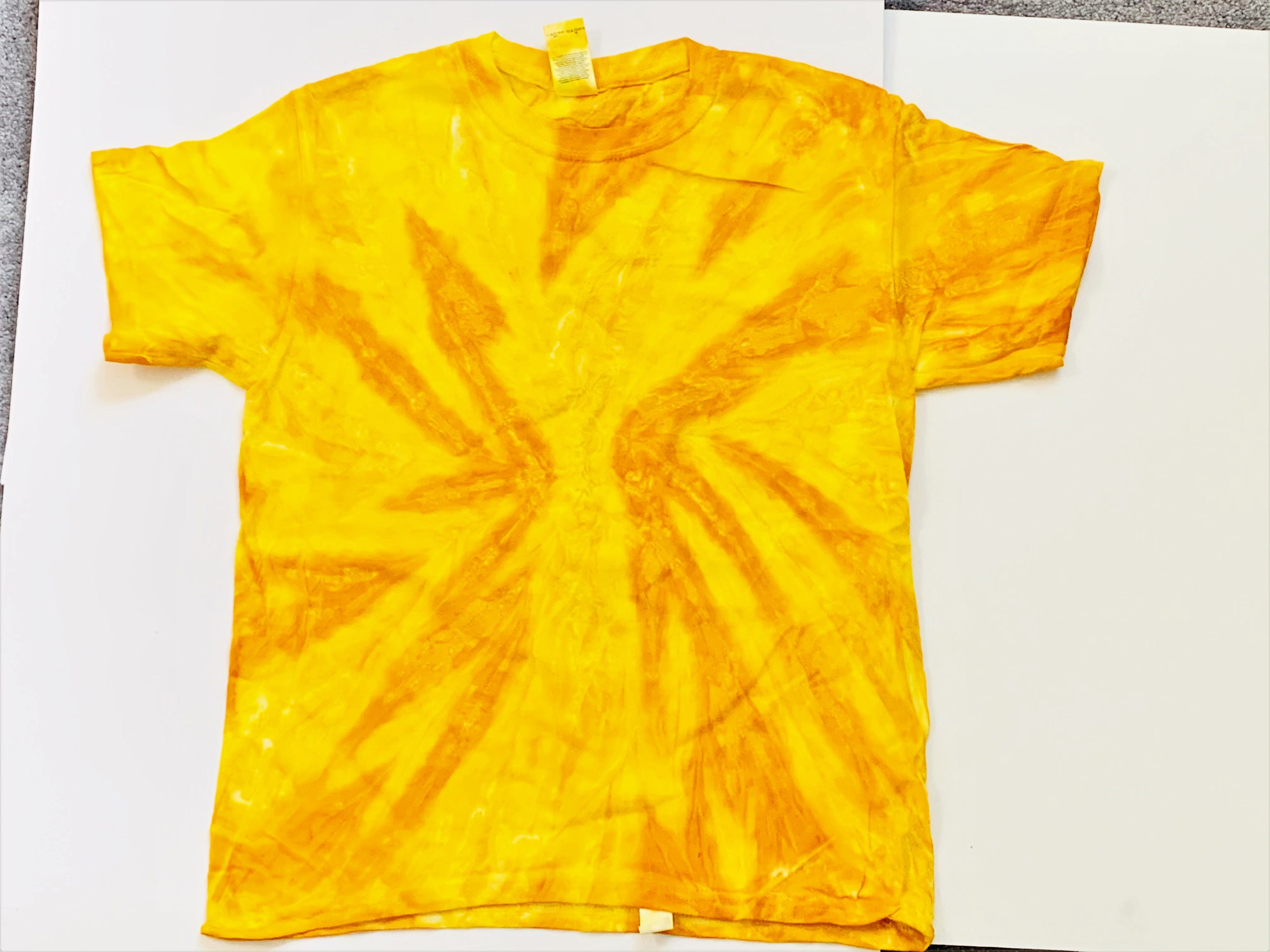 yellow tie dye t shirt