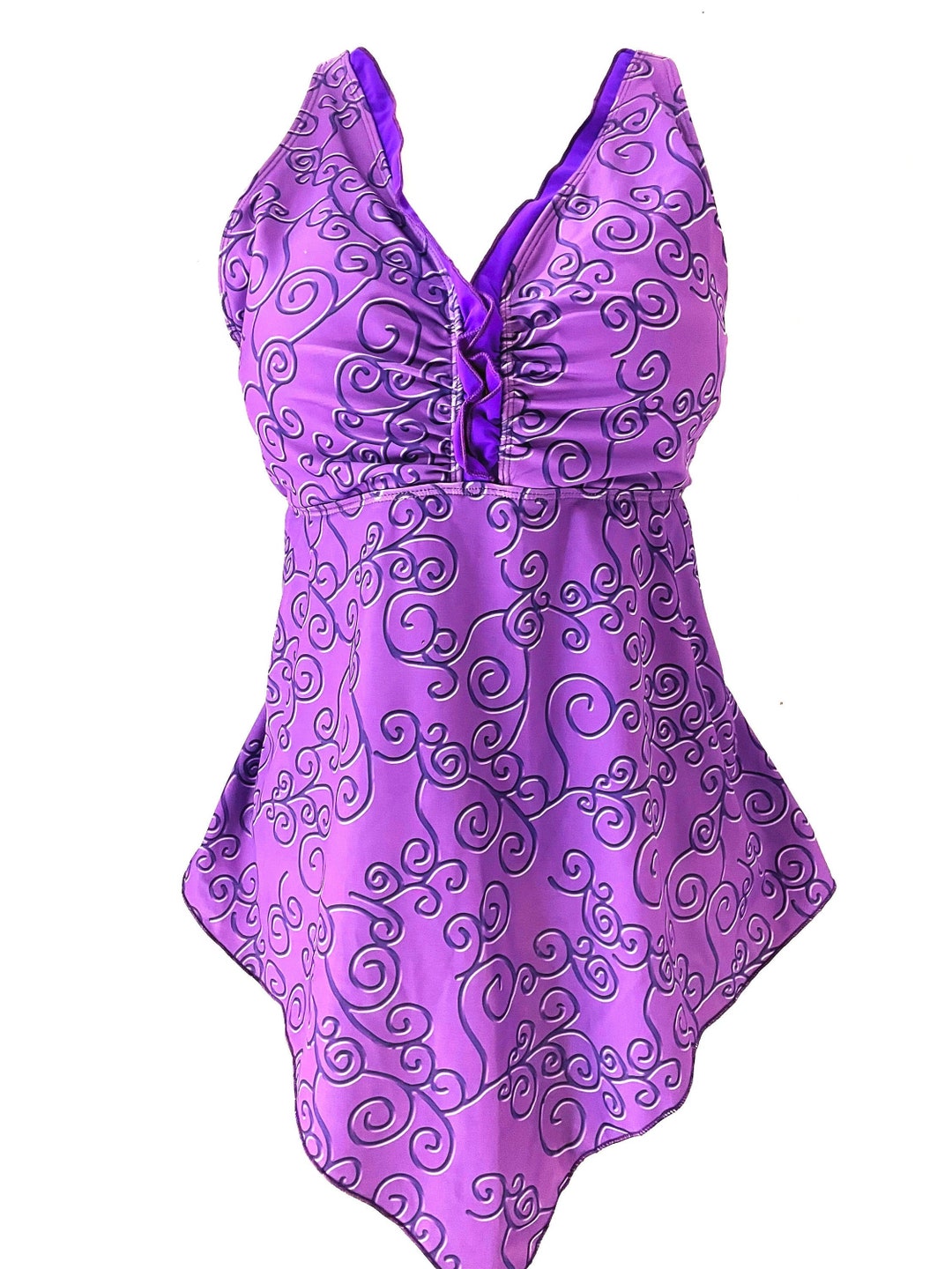 XL Two Piece Wide Strap Swimdress and Shorts Set Women Bathing Suit