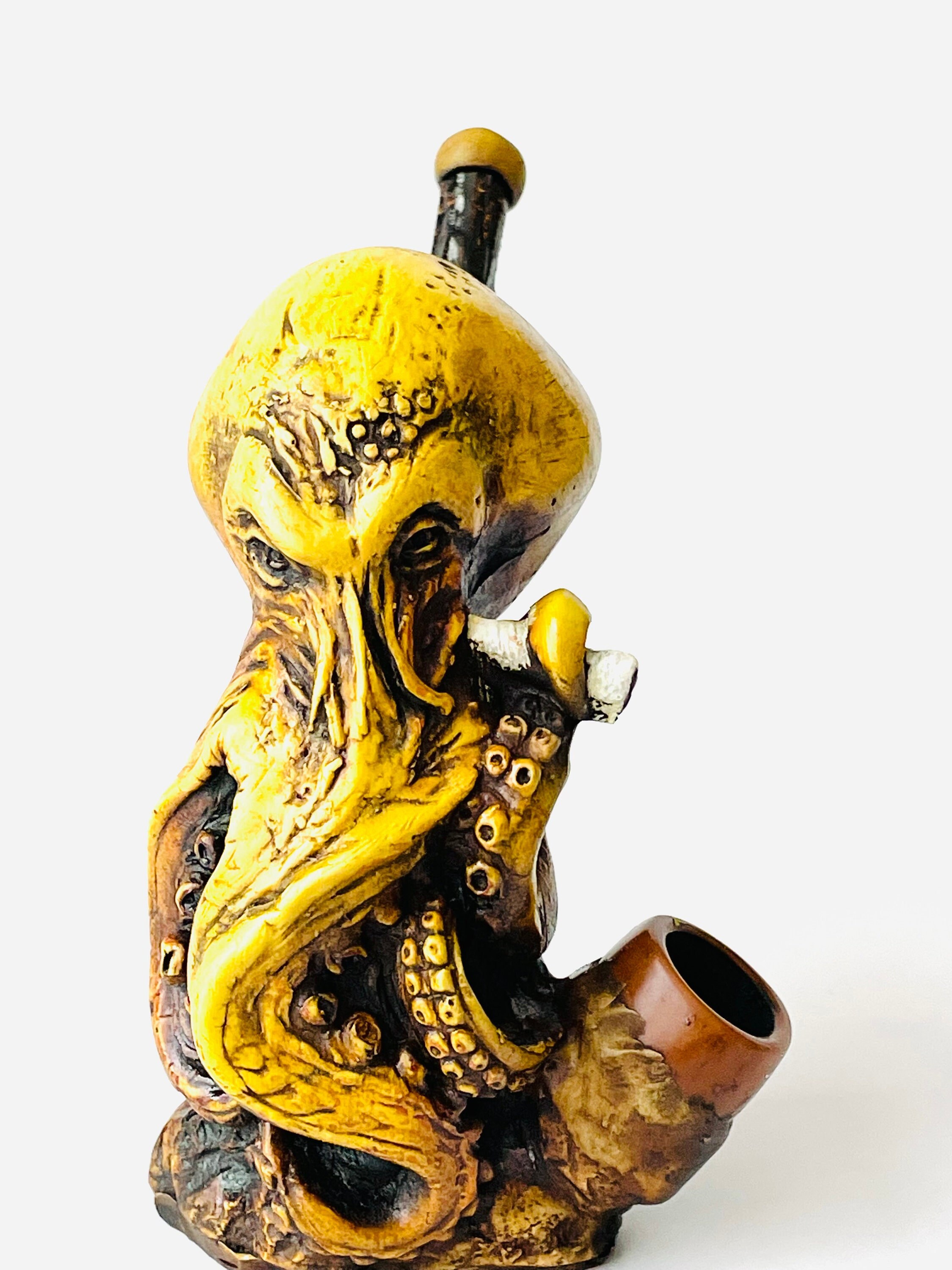 Tobacco Smoking Large Pipe Octopus Design Handmade Collectible Etsy