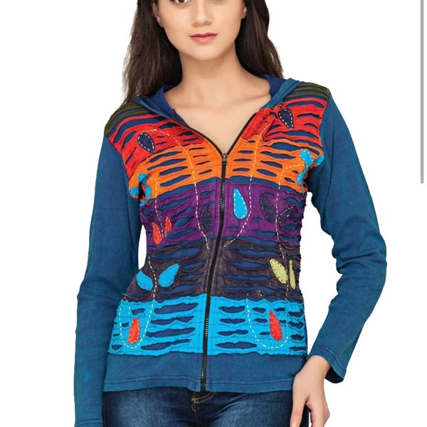Bohemian Floral Valvet Jacket