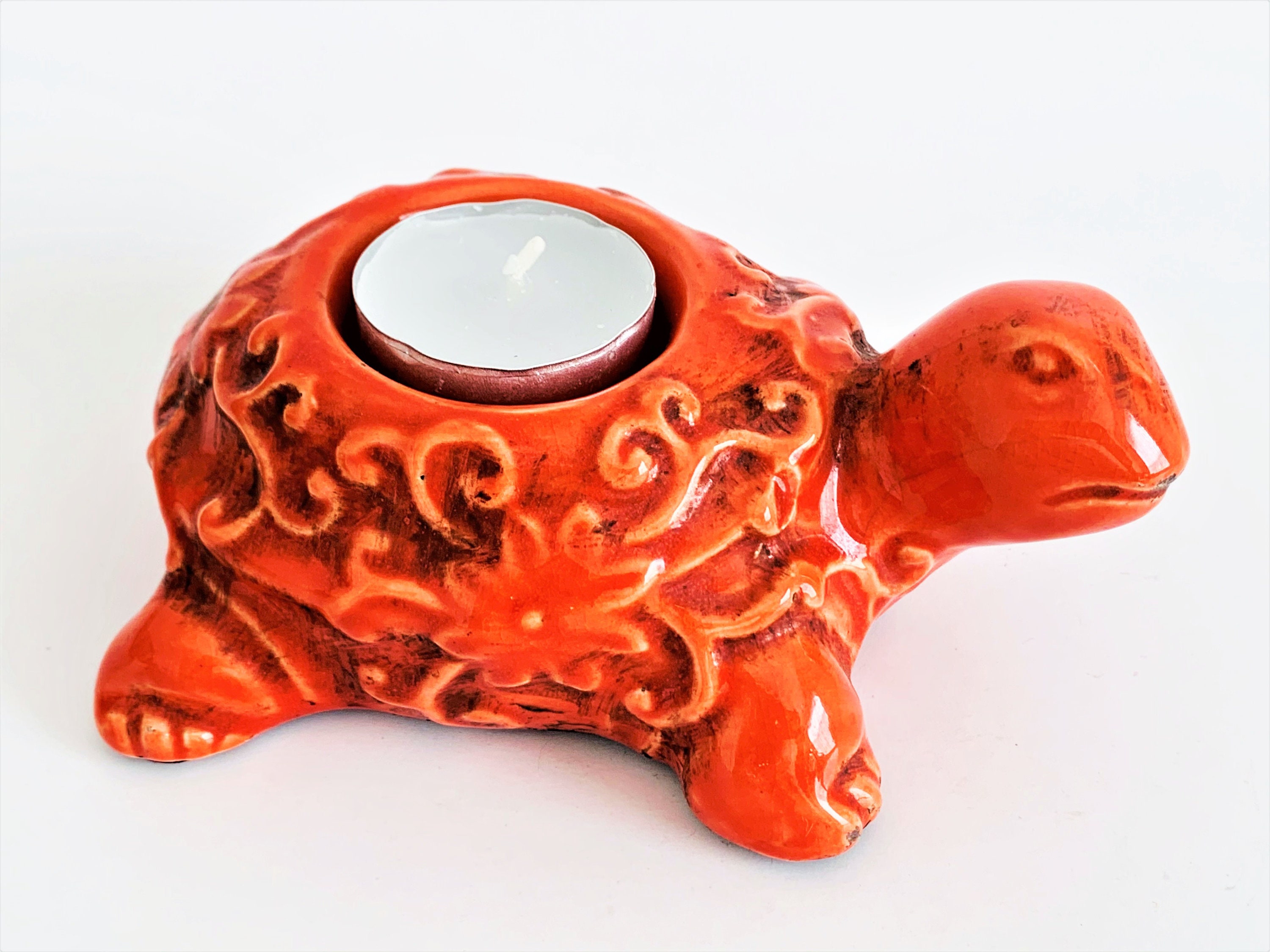 6 Antique Turtle Ceramic Candle Holder Etsy