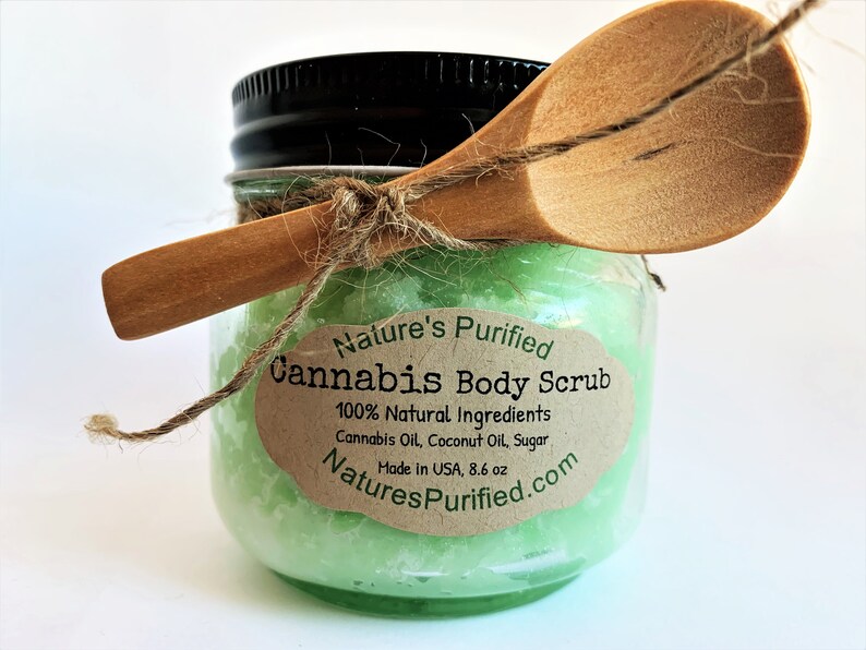 Cannabis Body Scrub Exfoliating Natural Vegan 8.6 oz Jar Etsy