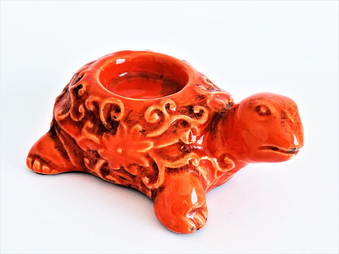 6 Antique Turtle Ceramic Candle Holder Etsy