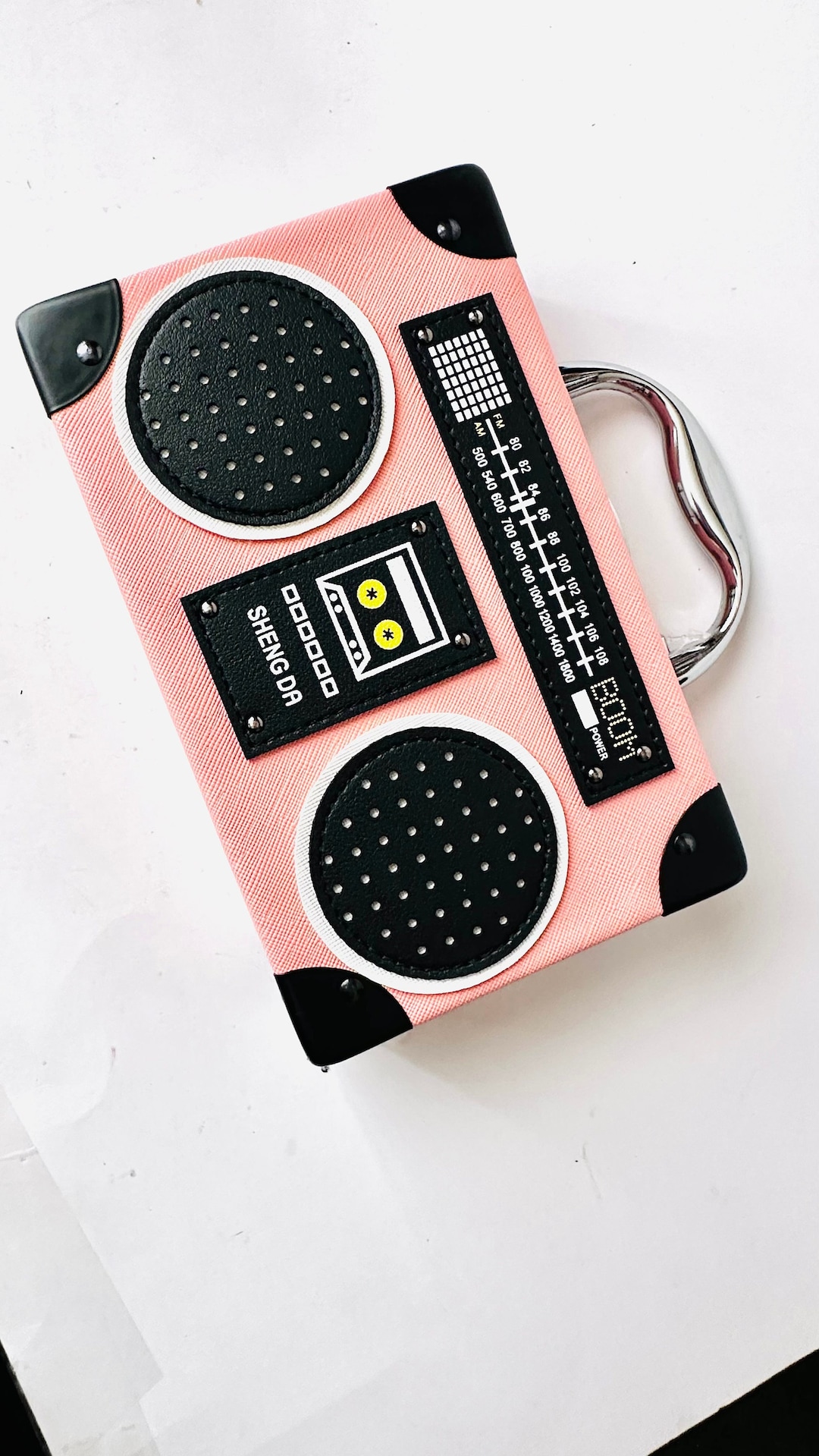Boombox Purse Cassette Player Handbag Retro Crossbody Shoulder Bag