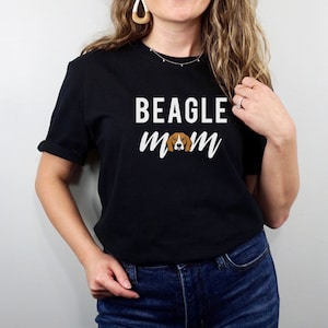 Beagle Mom Unisex Cotton Tee Shirt, Beagle Lover Tees, Animal Dog Lover T shirt, Cute Beagle TShirt, Gift for Pet Owners, Pet Portrait
