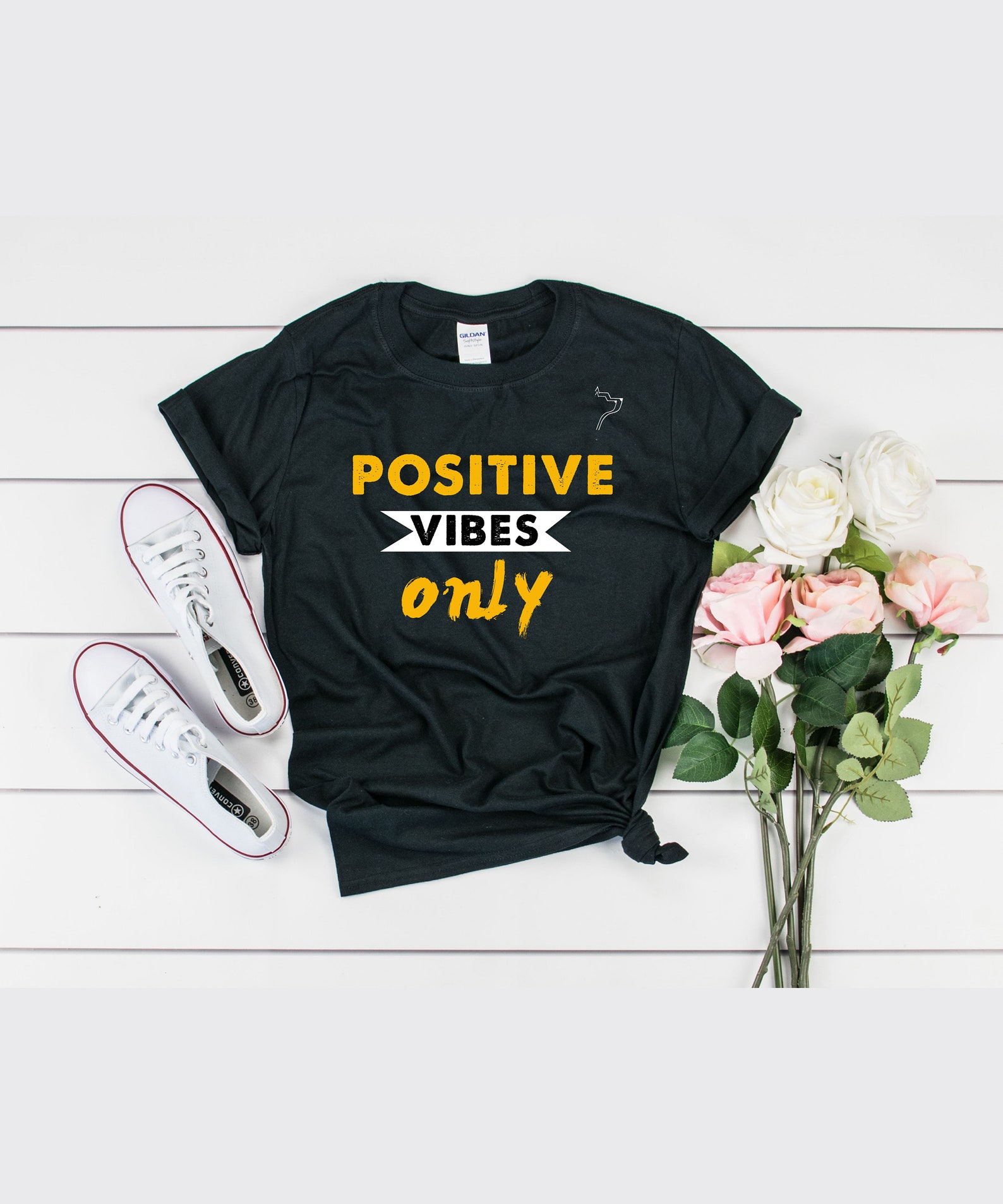 Positive Vibes Only T-shirt Unisex Art Tees Festive - Etsy
