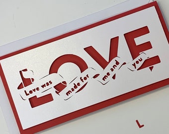 Valentine’s Day Card | 'Love' Papercut Greeting Card | Handmade vday card | Unique Valentine Cards