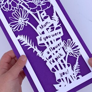 Carte de fête des mères | Si tu étais une fleur, je te choisirais | carte maman faite à la main | | de carte d’anniversaire Cartes uniques