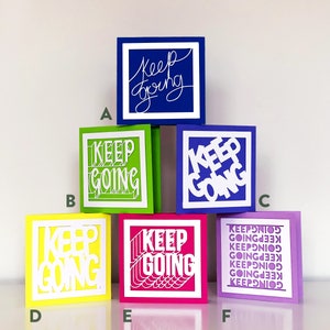 Keep Going Card Papercut greeting card individual or a set 6 different positive designs Blanc greeting cards Handmade image 2