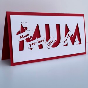 Mother&#39;s Day Card | &#39;Love&#39; Papercut Greeting Card | Handmade Mum Card | Unique Cards