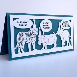 Tarjeta de felicitación personalizada / tarjeta hecha a mano / tarjeta animal / tarjeta del día de la madre / tarjeta de cumpleaños / tarjeta de aniversario / nuevo bebé / tarjetas únicas