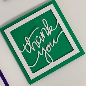 Gracias Tarjeta de corte de papel / tarjeta de felicitación