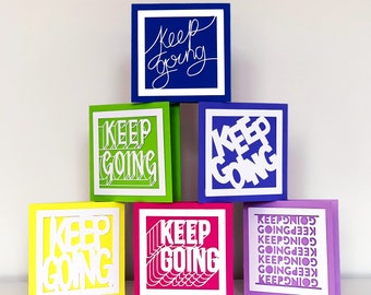 Keep Going Card | Papercut greeting card individual or a set | 6 different positive designs | Blanc greeting cards | Handmade