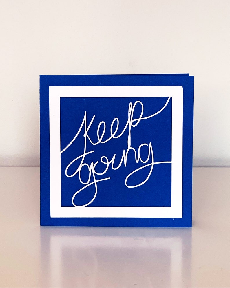 Keep Going Card Papercut greeting card individual or a set 6 different positive designs Blanc greeting cards Handmade Design A