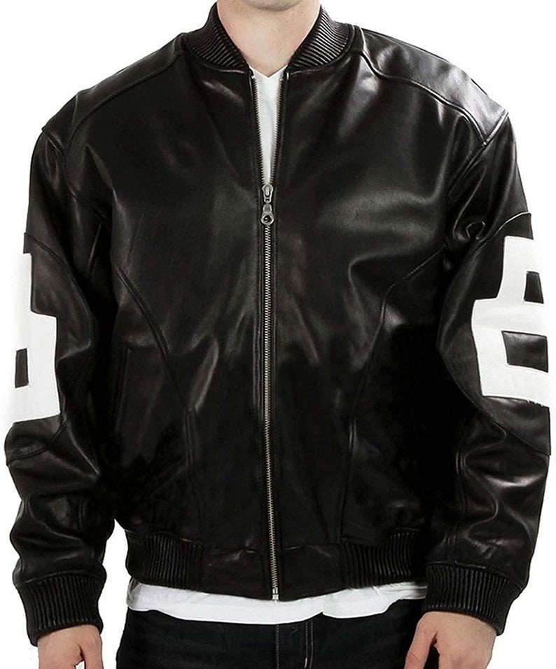 Mens New Black Soft Lamb Leather Casual Smart Fitted Zipped Bomber Collar Jacket 