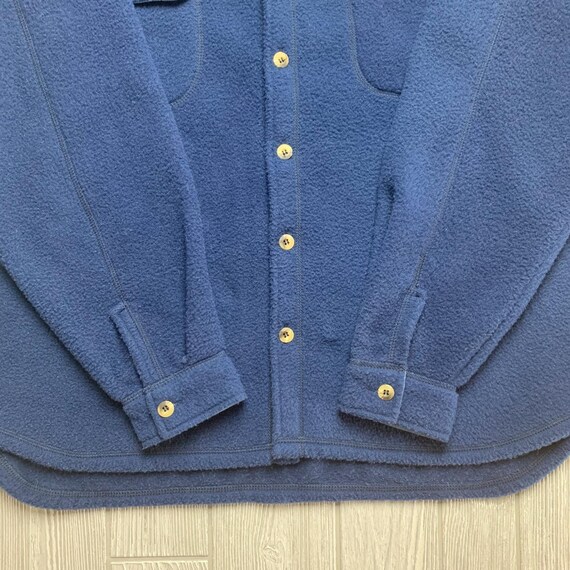 Vintage No Fear 90s Fleece Button Up Blue Mens La… - image 5