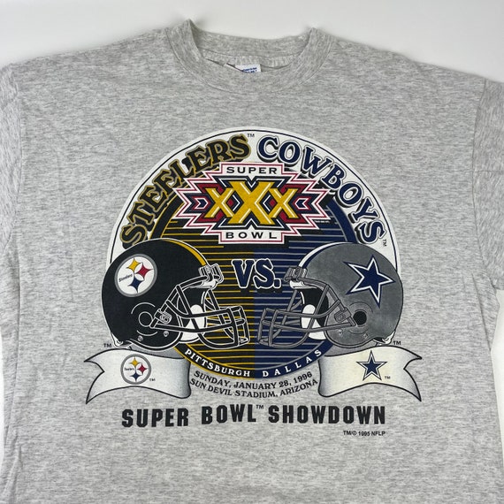 Dallas Cowboys NFL Superbowl XXX 30 1996 90's Vintage Style T-Shirt Navy  Blue