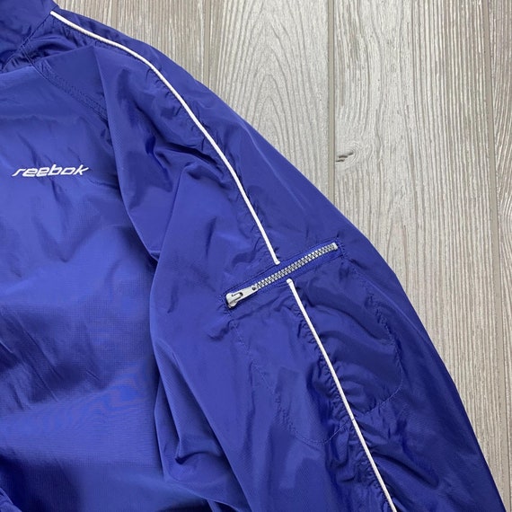 Vintage 90s Reebok Windbreaker Full Zip Blue Ligh… - image 5