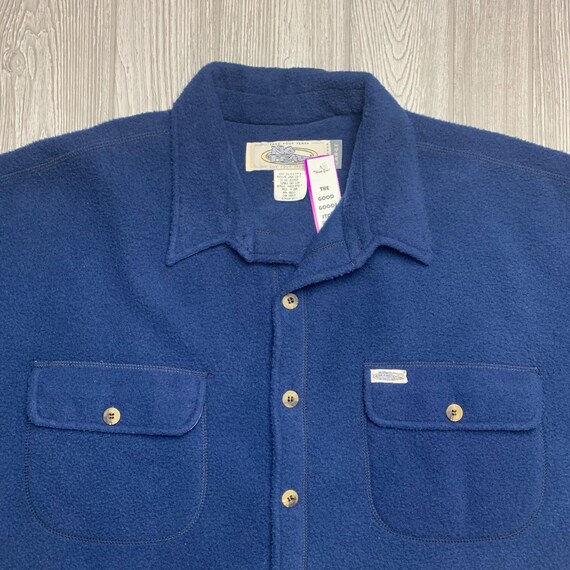 Vintage No Fear 90s Fleece Button Up Blue Mens La… - image 7