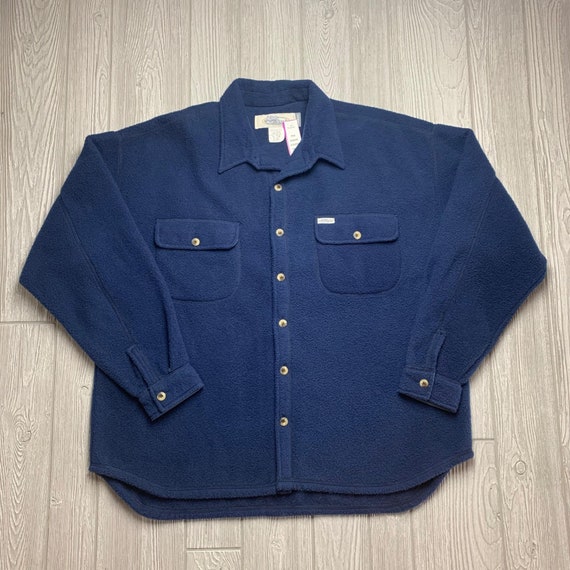 Vintage No Fear 90s Fleece Button Up Blue Mens La… - image 4