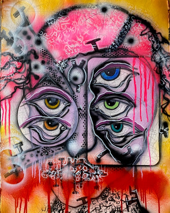 TITLE: I’m all eyes... , Art , Fine Art , Modern Art , Contemporary Art , Abstract Art , MIxed Media , Surrealism