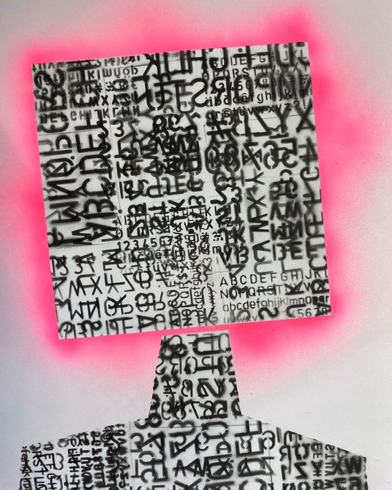 TITLE: BLOCKHEAD SERIES 2020 #4, Art , Pop Art , Modern Art , Contemporary Art , Figurative Portrait