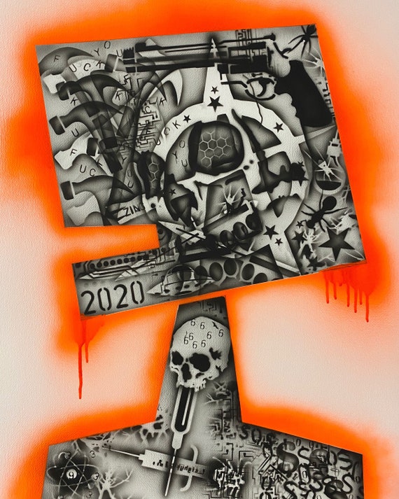 TITLE: HATE INC. 2020 , Art , Modern Art , Contemporary Art , Abstract Art , MIxed Media , Surreal Portrait