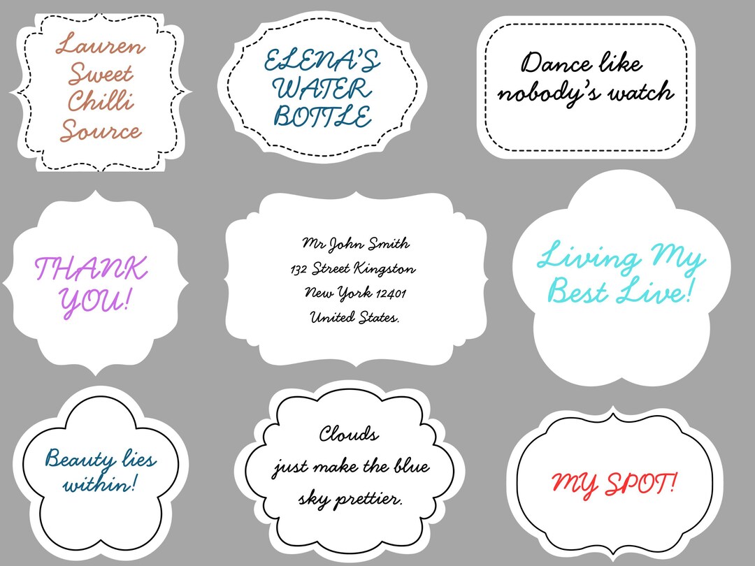Printable Label Pack – 88 White Labels, Spice Labels, DIY Stickers ...