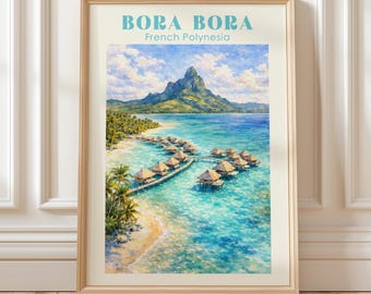 Bora Bora Watercolor Painting: Le Meridien Print (digital Download