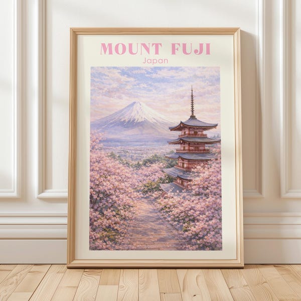 Fuji Mountain Watercolor Print, Tokyo Travel Print (Digital Download)