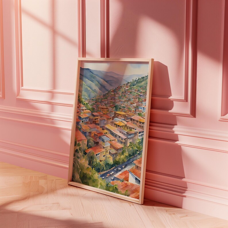 Medellín Watercolor Poster, Colombia Travel Wall Art, City Poster