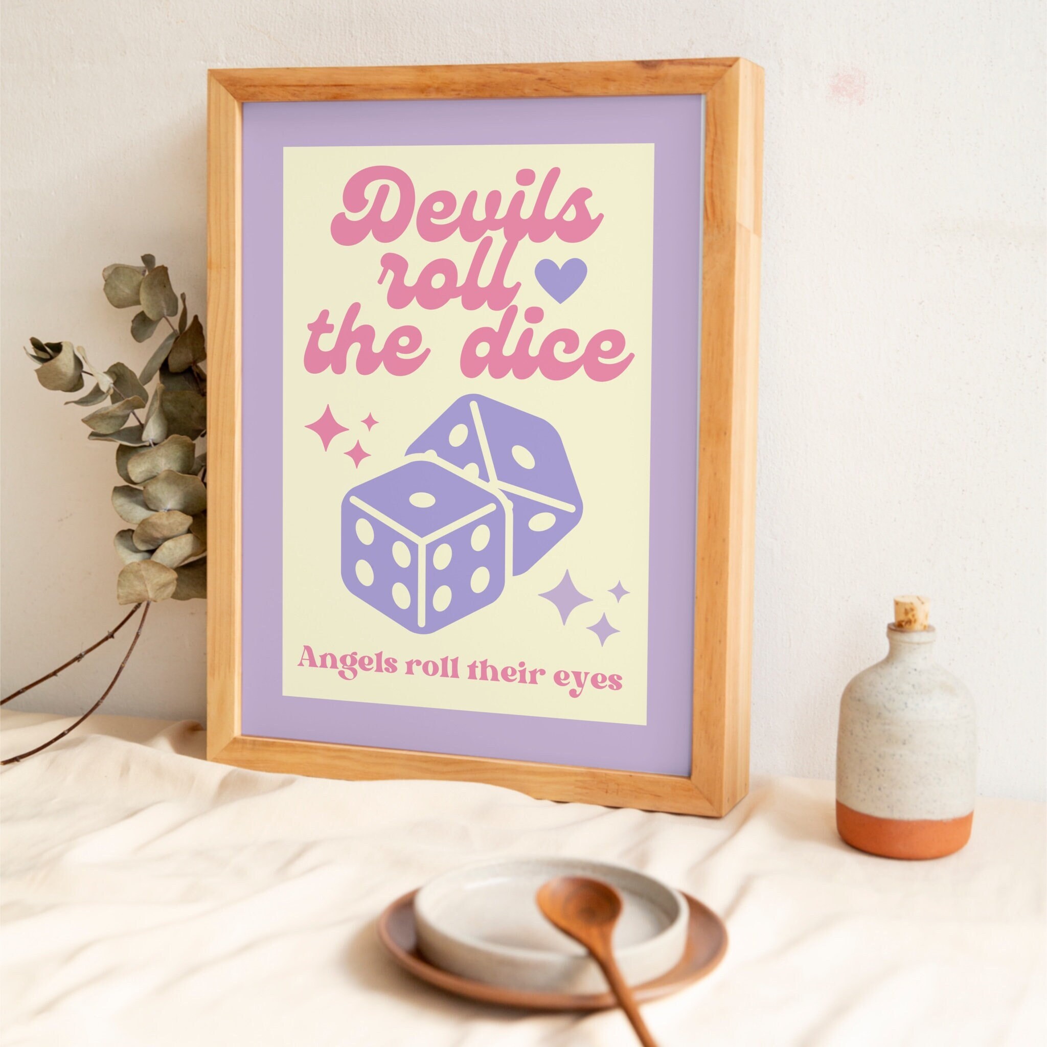 Devils Roll the Dice Print, Taylor Swift Poster, Cruel Summer Illustration, Preppy Wall Art