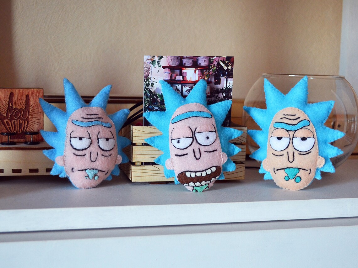 Rick Sanchez's plush toy / Rick and Morty / Head /Geek | Etsy