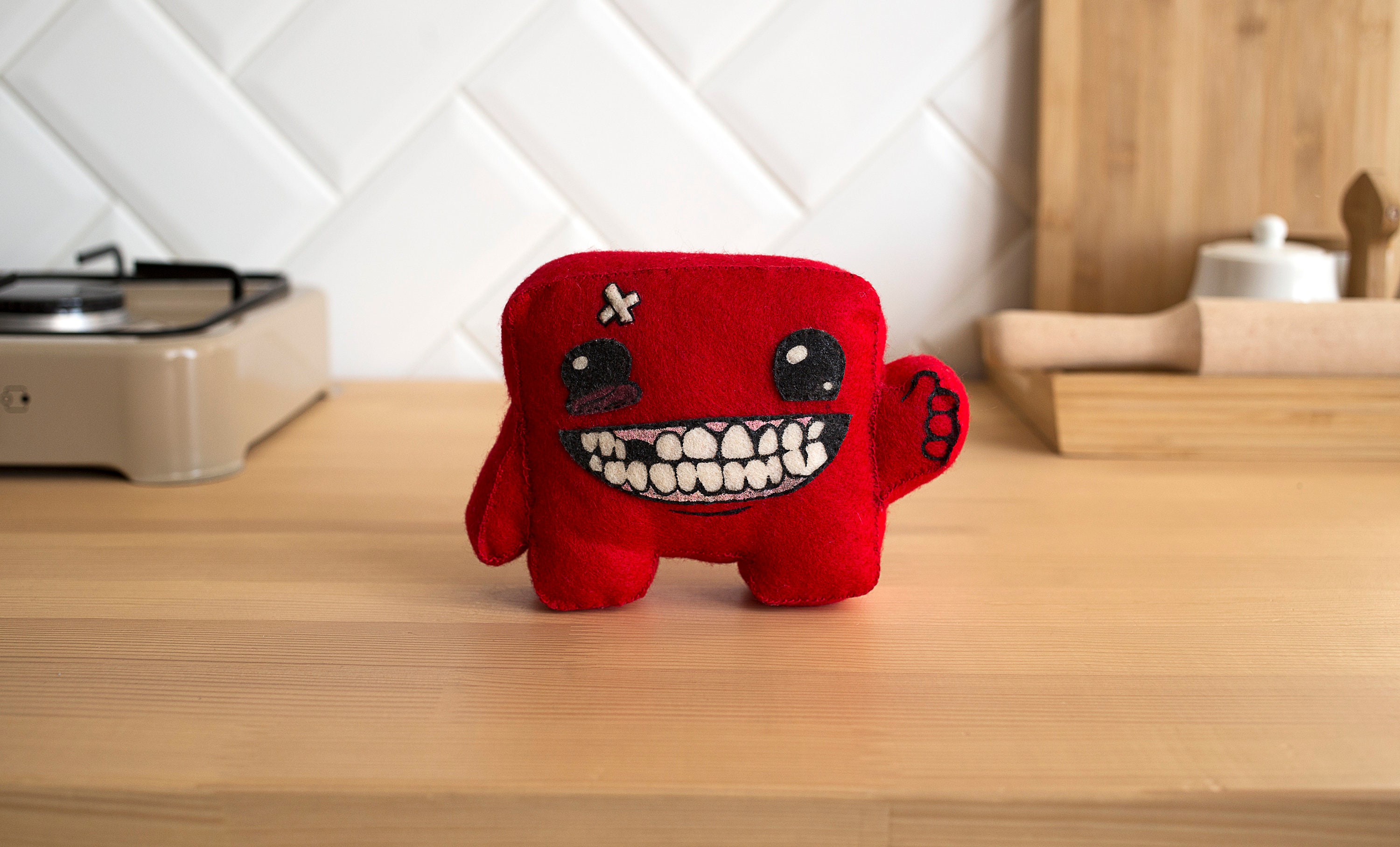 Meat Boy / Super Meat Boy / Cute plush doll from video game / Etsy