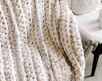 Winter Snow Chunky Crochet Blanket Pattern