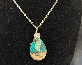 Under the Sea horse and starfish dual sided charm necklace
