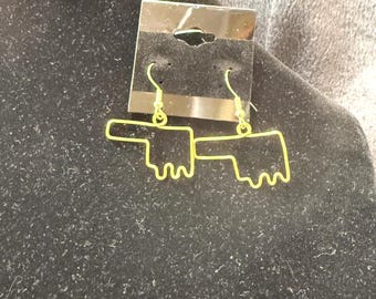 Gold simple hand shaped Oklahoma earrings
