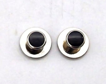 Vintage Silver And Black Shirt Studs- 8mm