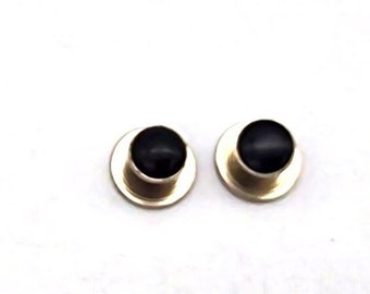 Vintage Silver And Black Shirt Studs- 8mm