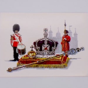 Vintage Postcards- The Heritage And Pageantry Collection- London- England- Queen Elizabeth II- Deltiology- Crown Jewels- Buckingham Palace