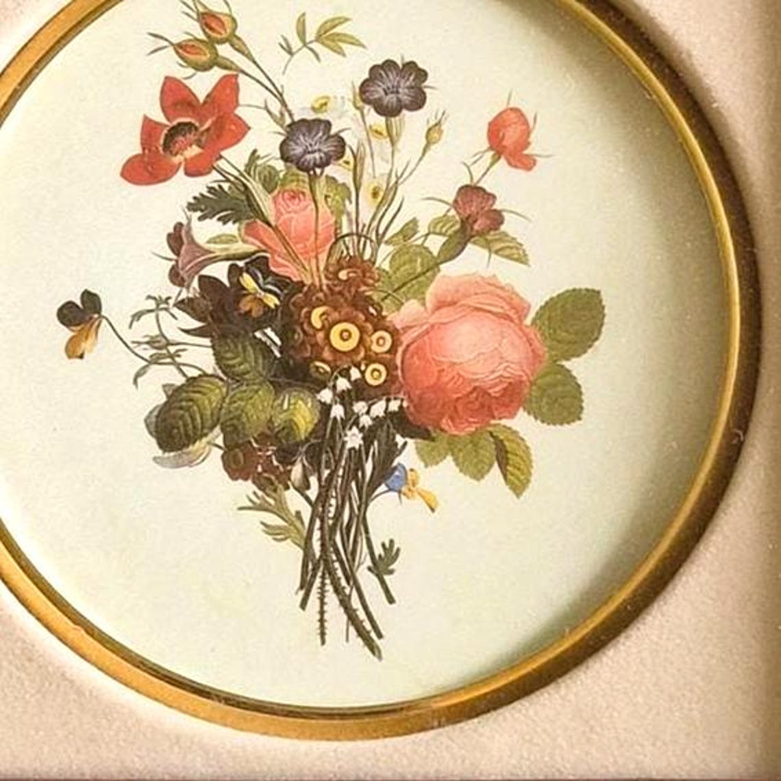 Peter Bates Miniature Wall Plaque- Rose and Lily of the Valley - Etsy UK