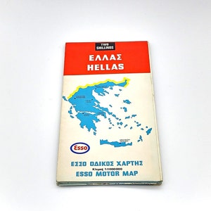 Vintage Esso Straßenkarten- Europäische Länder- Italien- Deutschland- Schweden- Finnland- Dänemark- Norwegen- Griechenland- 1960er Jahre- Muttersprachen