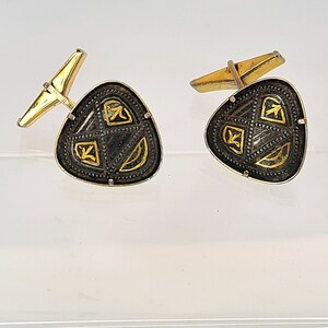 Vintage Gold Ton Damaszener Manschettenknöpfe