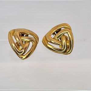 Vintage Gold Tone Clip-On Earrings- Celtic Knot Earrings