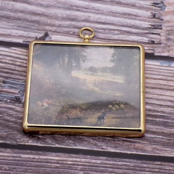 Peter Bates Miniature Wall Plaque- The Cornfield By John Constable- Made In England