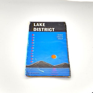 Vintage 1960s Map- Bartholomew&#39;s- One Inch- English Lake District- Collectibles- Souvenir- Memorabilia