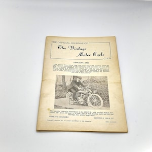 The Vintage Motorcycle- Member's Magazine- 1980 Various Months Available