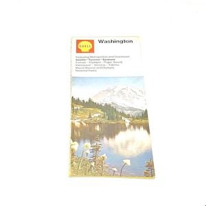 Vintage Shell Roadmap- Washington- State Map- 1972- USA- American States