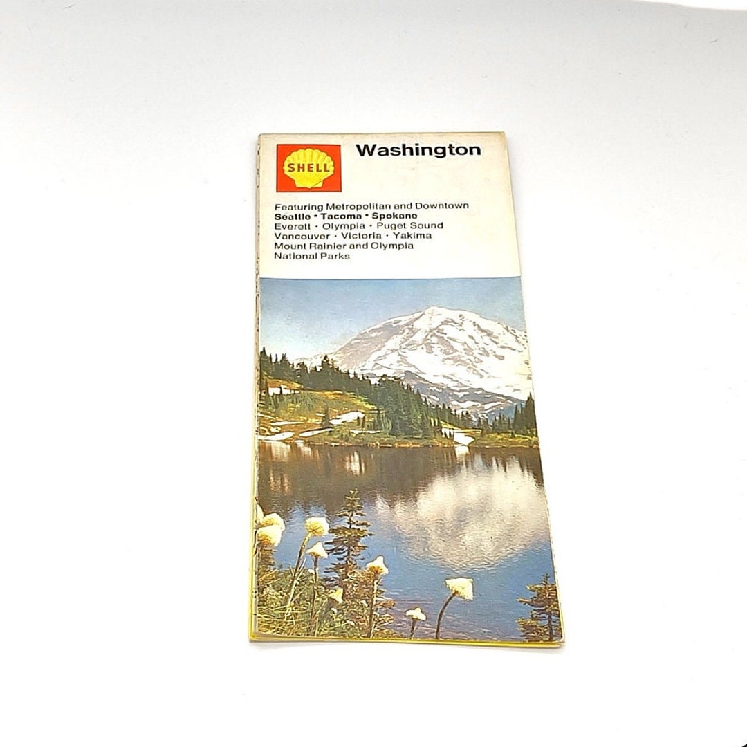 Shell Guide Washington Buy Vintage Shell Roadmap Washington State Map 1972 USA American States ...